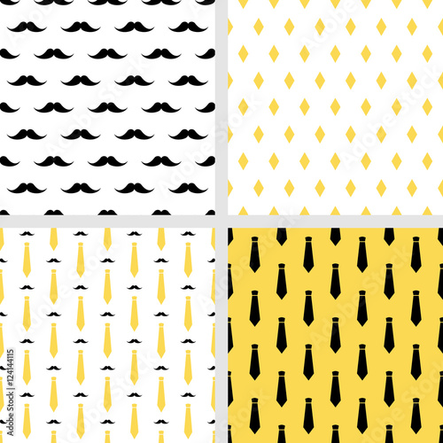 Set of printable vector seamless hipster patterns