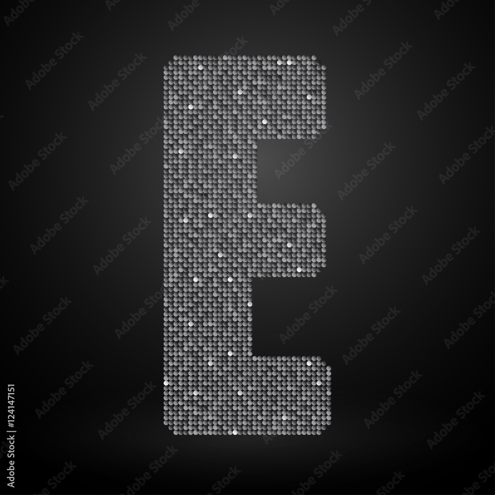 Silver sequins sings. Sequins alphabet. Eps 10. Silver sequins sings. Sequins alphabet. Eps 10.