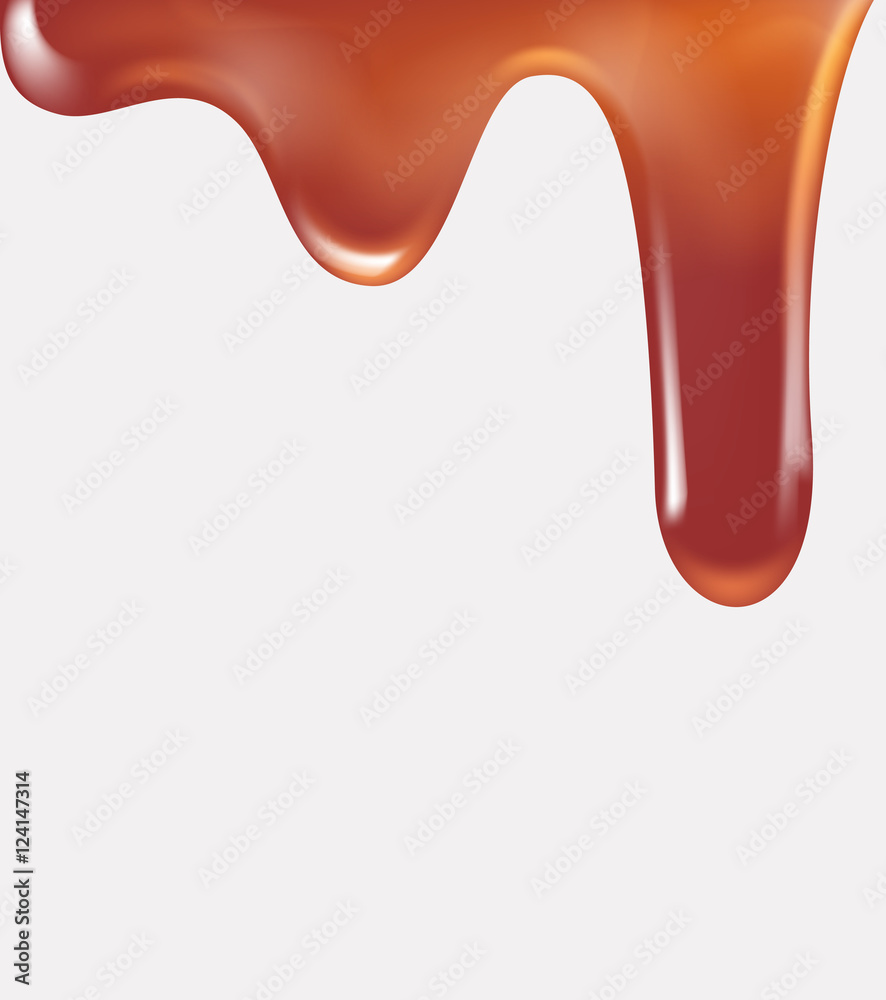Vector realistic dripping honey or syrup Vector realistic dripping honey or syrup