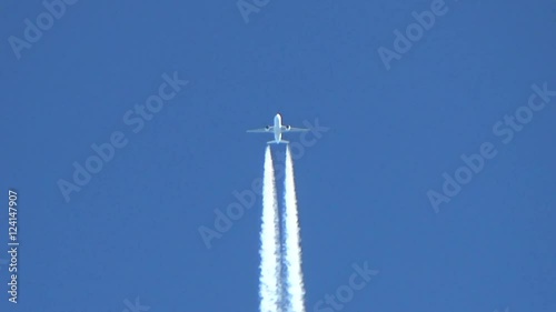 Aircraft Vapor Trails Clear Blue Sky