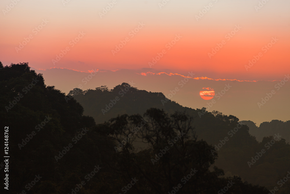Sunset at Doi Luang Chiang Dao mountain, Chiang Mai, Thailand