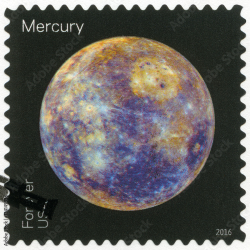 USA - 2016: shows The Mercury, series Views of Our Planets