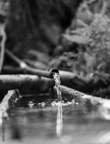 Water from a plastic pipe