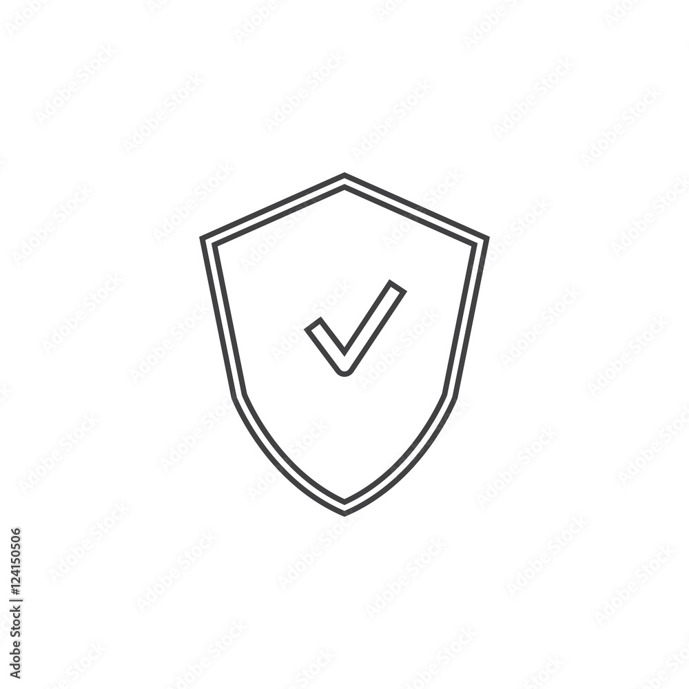 Shield thin line icon, protection outline vector logo illustration, linear pictogram isolated on white Shield thin line icon, protection outline vector logo illustration, linear pictogram isolated on white