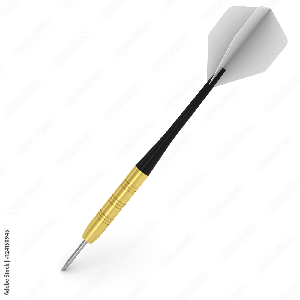 Dart with White Flight Isolated on White 3D Illustration Dart with White Flight Isolated on White 3D Illustration