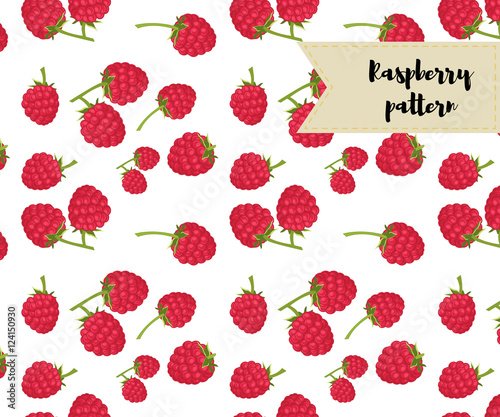 vector raspberry seamless pattern. background, pattern, fabric design, wrapping paper, cover