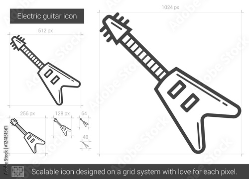 Electric guitar line icon.