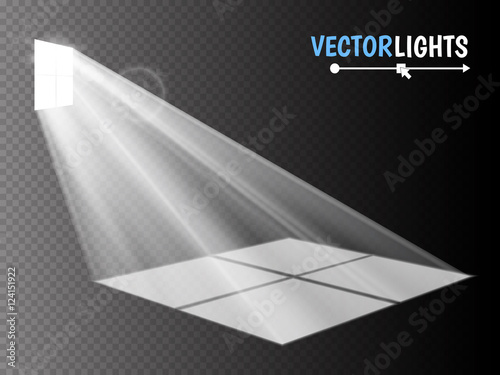The light rays pass through the window. special effect for your artwork. Vector illustration