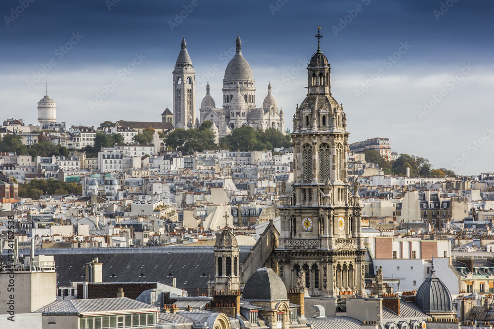 Fototapeta premium Les toits de Paris depuis Haussmann