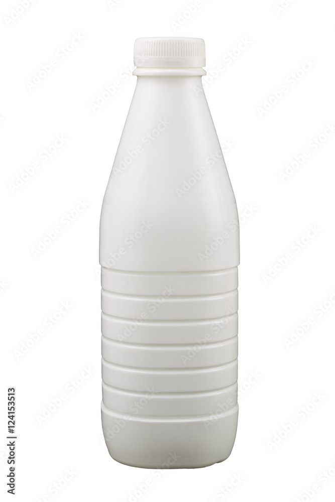 Empty white 940 ml PET plastic bottle with a can isolated on a black background. Recyclable garbage series. Empty white 940 ml PET plastic bottle with a can isolated on a black background. Recyclable garbage series.