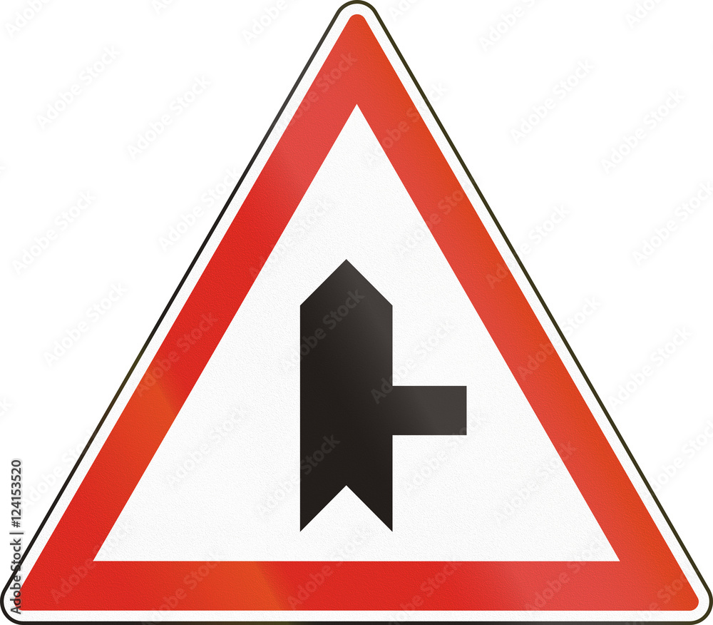 Belgian regulatory road sign - Intersection with priority Belgian regulatory road sign - Intersection with priority