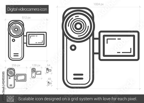 Digital videocamera line icon.