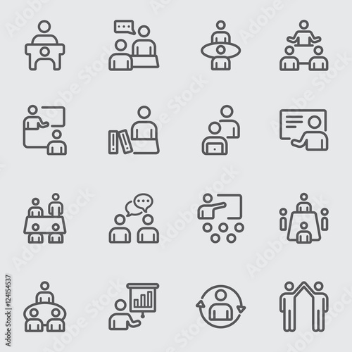 Meeting and Training line icon