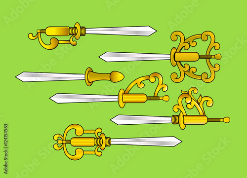 Ancient Traditional Swords Vector