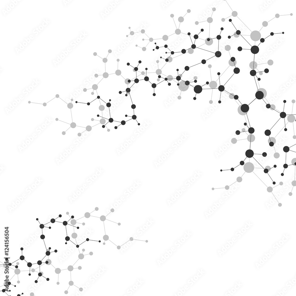 Structure molecule and communication Dna, atom, neurons. Science concept for your design. Connected lines with dots. Medical, technology, chemistry, science background. Vector illustration. Structure molecule and communication Dna, atom, neurons. Science concept for your design. Connected lines with dots. Medical, technology, chemistry, science background. Vector illustration.