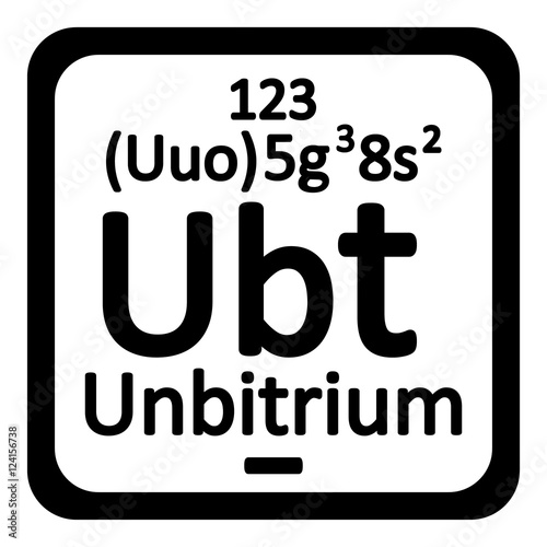 Periodic table element unbitrium icon.
