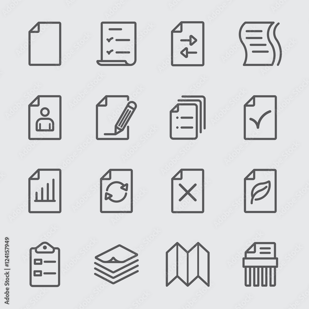 Paper sheet line icon Paper sheet line icon