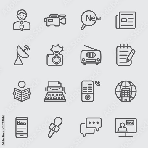 News reporter line icon
