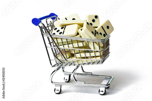 Shopping Cart Full of Dominos photo