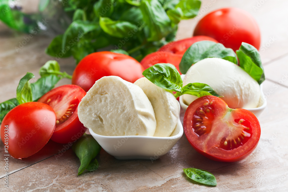 mozzarella with tomato and basil mozzarella with tomato and basil
