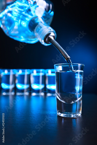 vodka on a black table