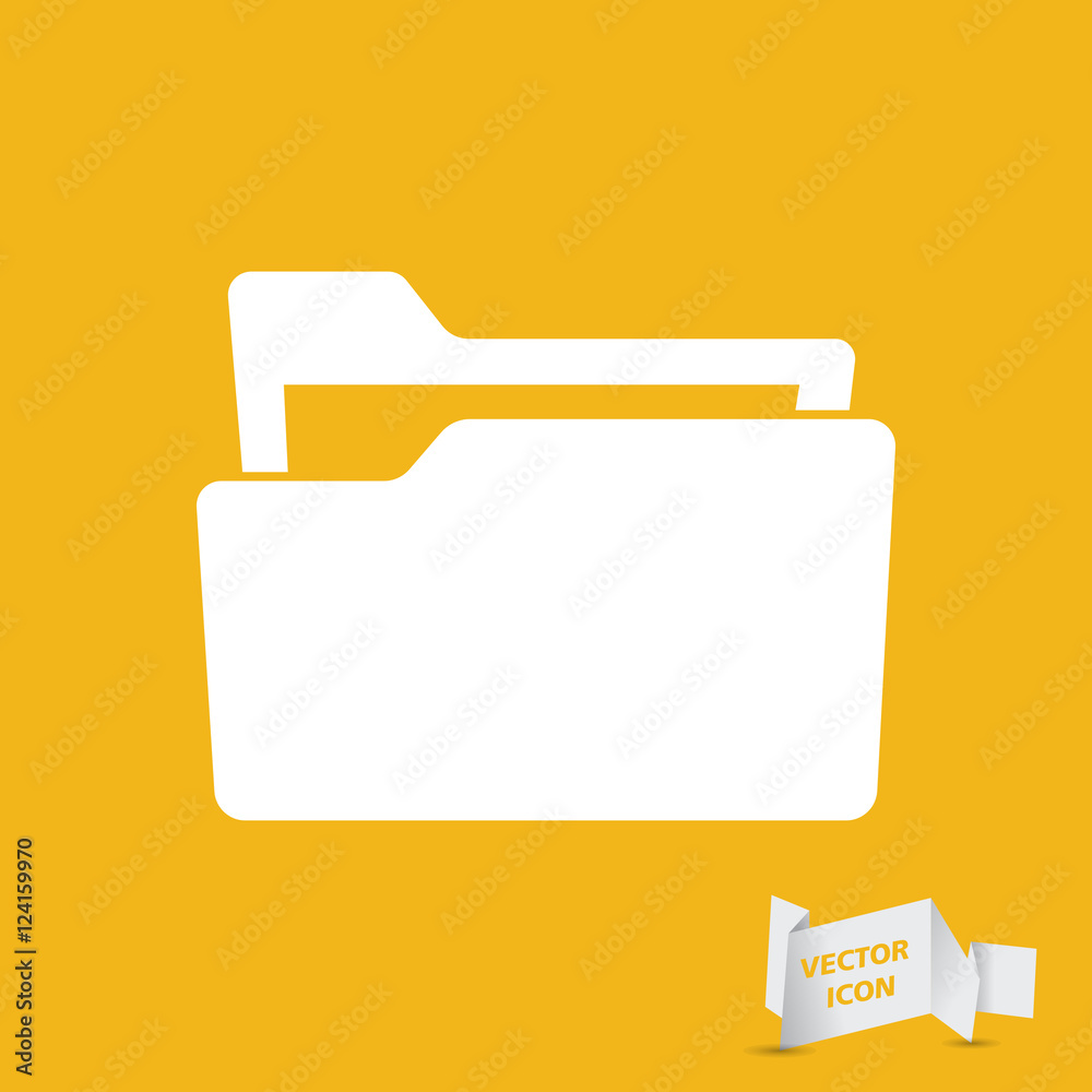 flat white folder icon - vector illustration flat white folder icon - vector illustration