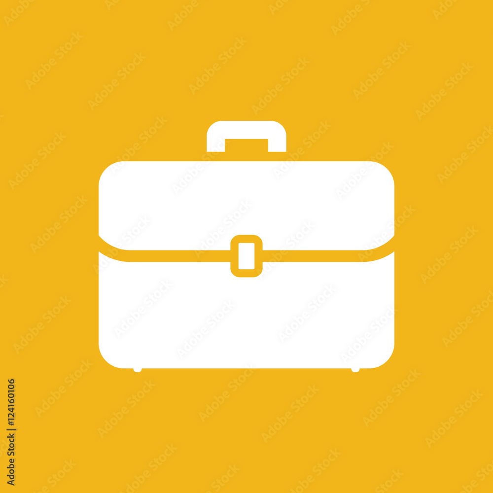 flat portfolio briefcase icon on a yellow background flat portfolio briefcase icon on a yellow background