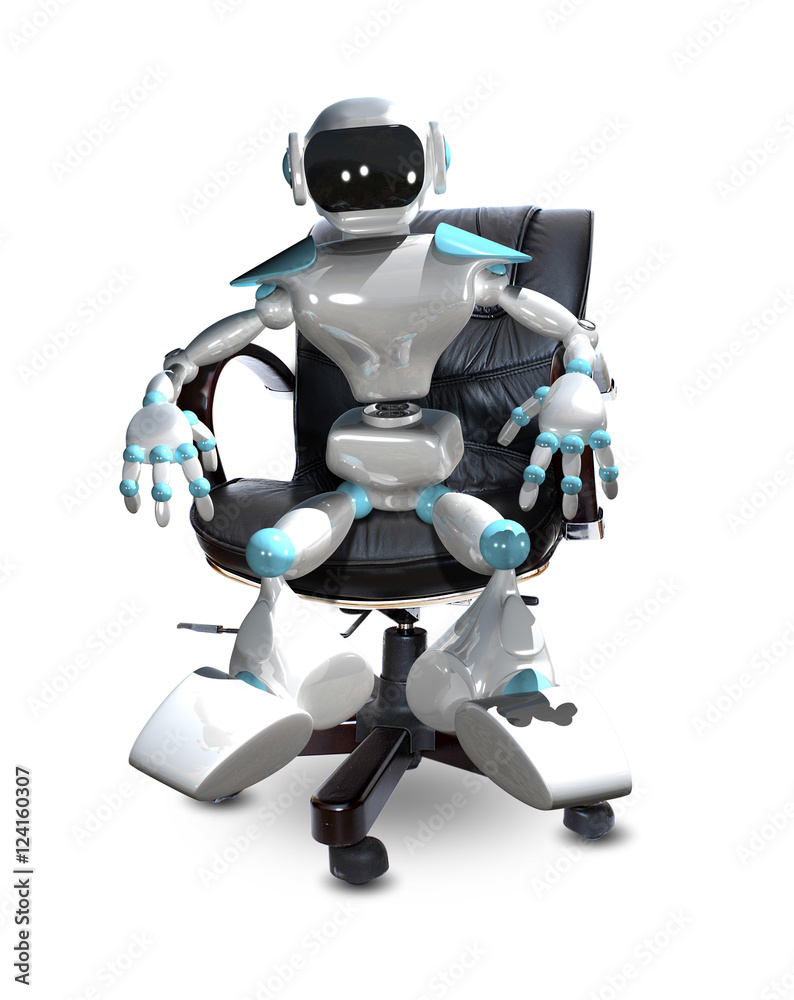 3D Illustration of a Robot in a Chair 3D Illustration of a Robot in a Chair