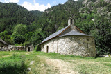 small Romanesque chapel in the Pyrenees. Catalonia, Spain