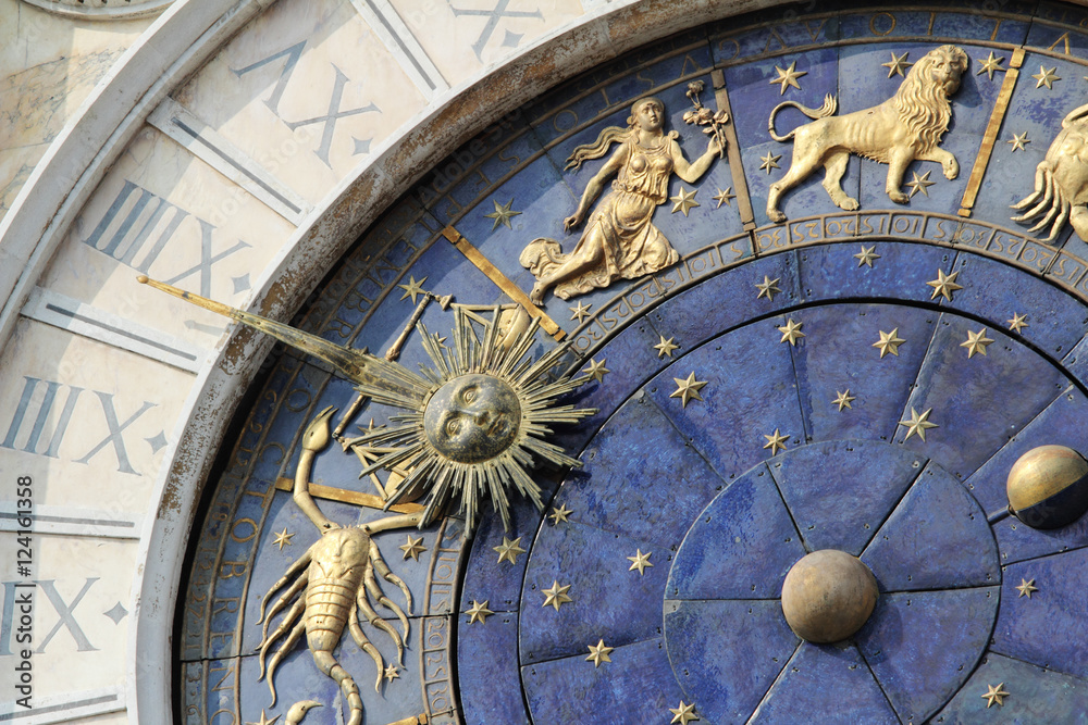 Astronomical Clock in Venice, St. Mark's Square, Italy.