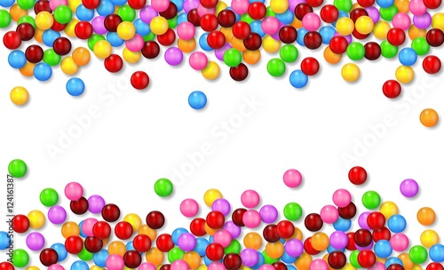 Various sweet candies on white background