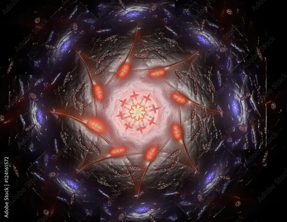 Particles of abstract fractal forms on the subject of nuclear ph Particles of abstract fractal forms on the subject of nuclear ph