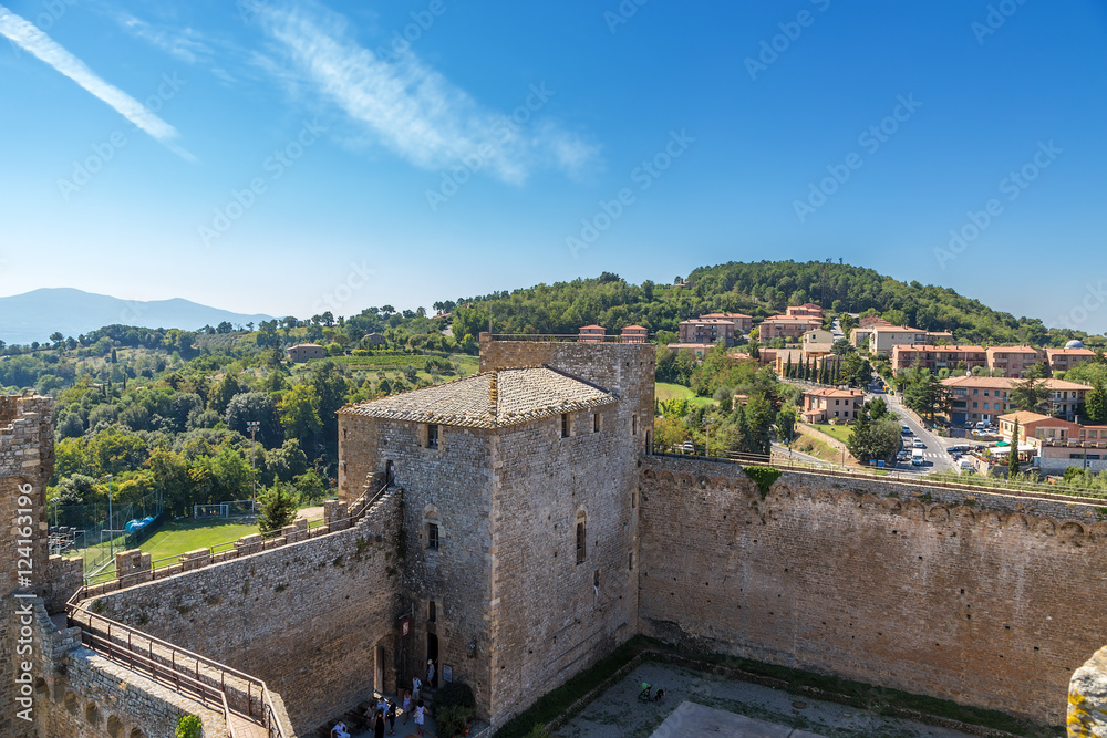 Montalcino, Italy. The main structure of the castle, 1361
