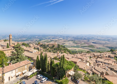 Montalcino, Italy. Montalcino, Italy. The town and the Tuscan landscape
