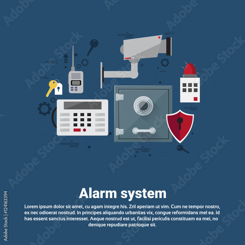 Alarm Thief Security Protection Insurance Web Banner Flat Vector Illustration