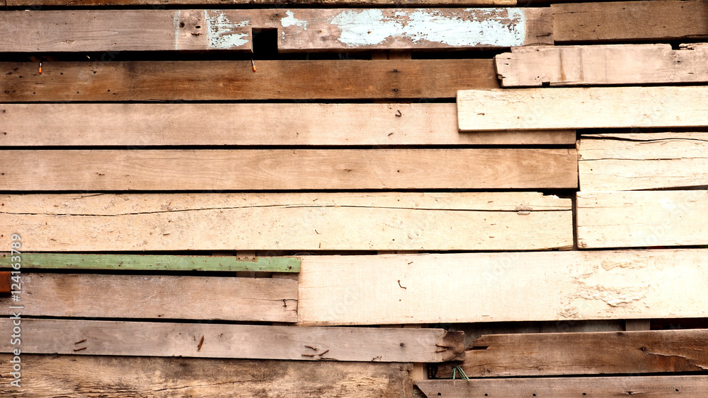 Naklejka premium Wood wall antique and old