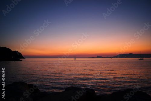 Sunset over the Mediterranean Sea.