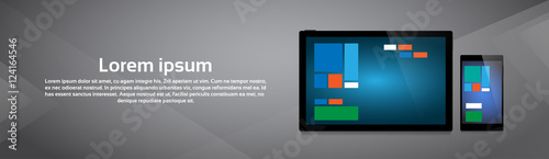 Cell Smart Phone Tablet Computer Responsive Design Digital Device Vector Illustration