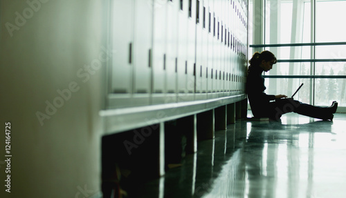 Student Using A Laptop