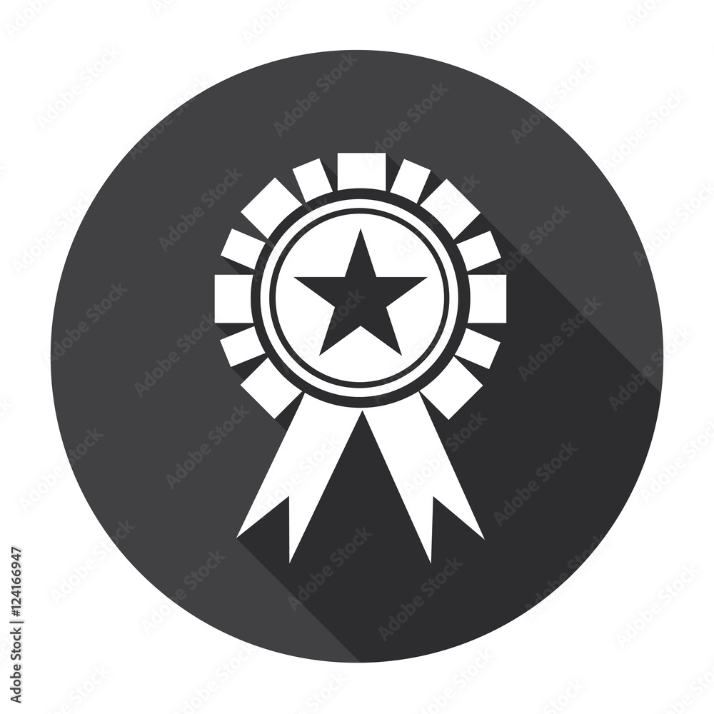 Medal Award Black Web Icon Flat Vector Illustration Medal Award Black Web Icon Flat Vector Illustration