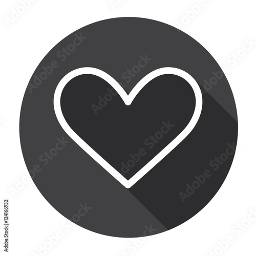 Heart Shape Black Web Icon Vector Illustration