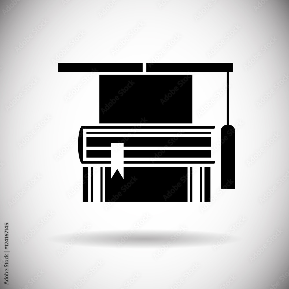 Graduation Cap On Book Stack Education Icon Flat Vector Illustration Graduation Cap On Book Stack Education Icon Flat Vector Illustration