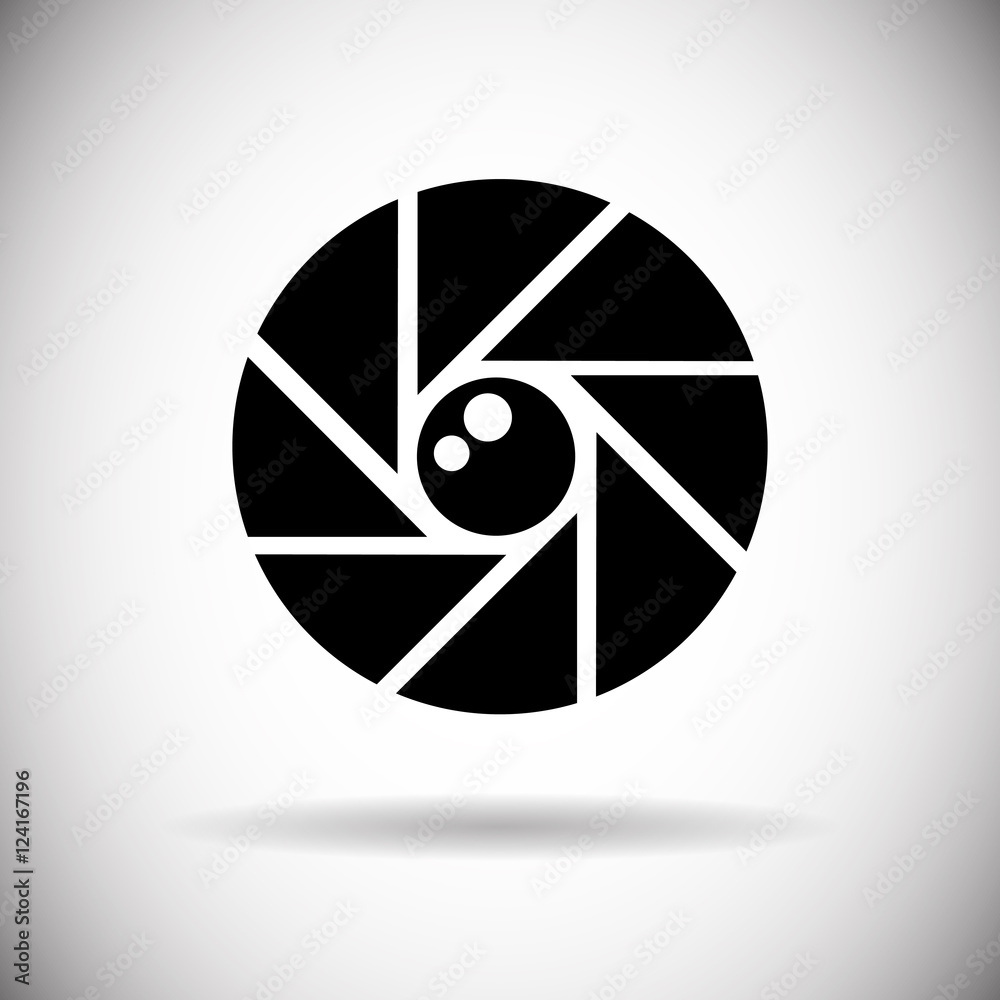 Shautter Icon Photo Camera Lens Flat Vector Illustration Shautter Icon Photo Camera Lens Flat Vector Illustration