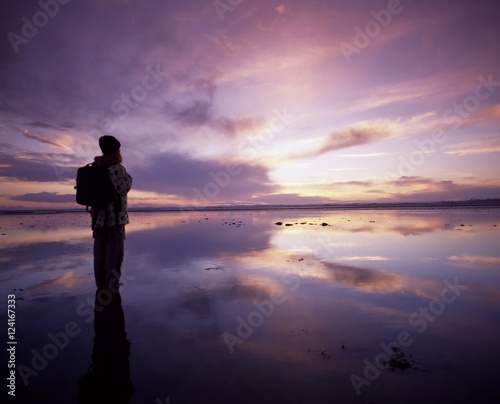 Hiker, Strangford Lough, Co Down, Ireland photo