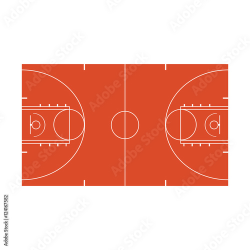 Basketball court icon isolated on white background
