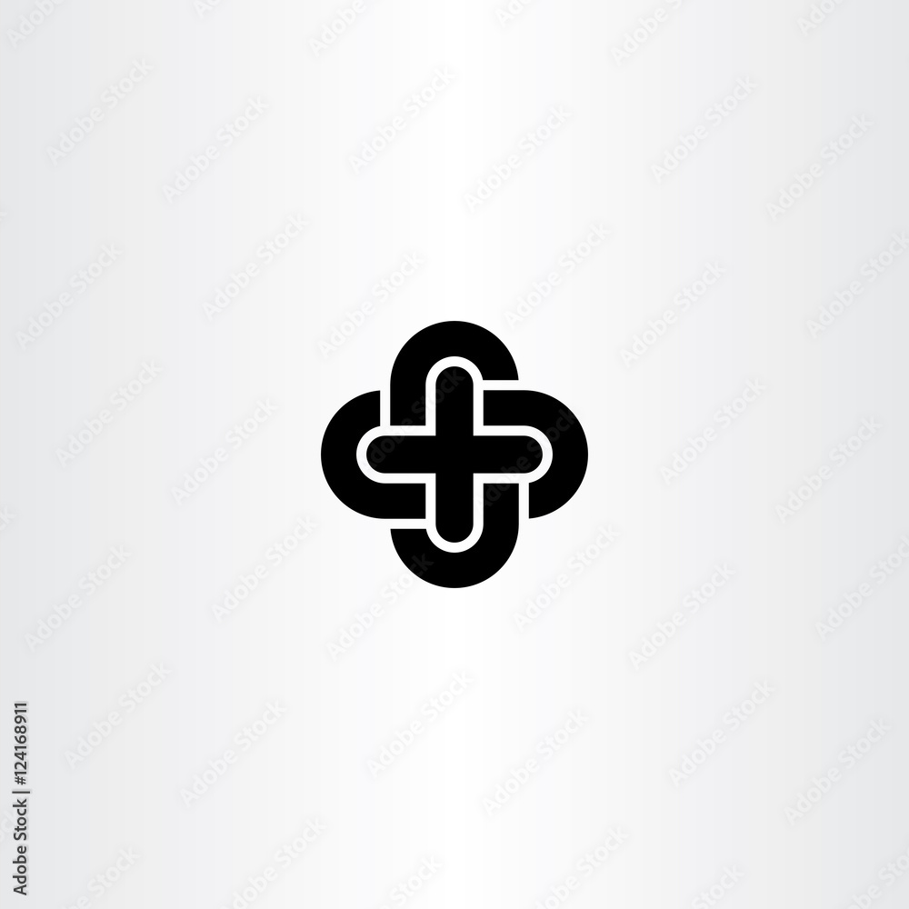 Obraz premium cross icon black vector symbol design element