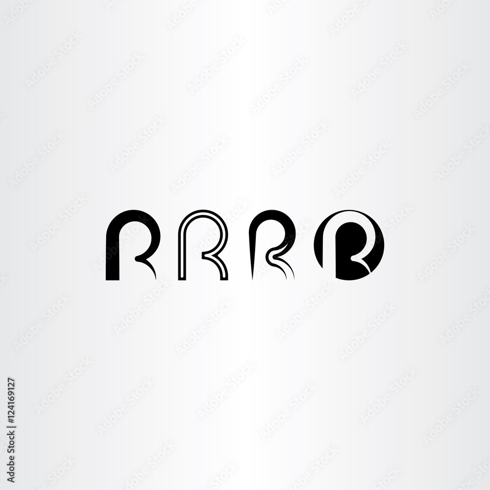 letter r set vector icon black collection element letter r set vector icon black collection element