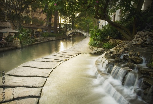 San Antonio, Texas, United States Of America; Waterfalls Along The Riverwalk