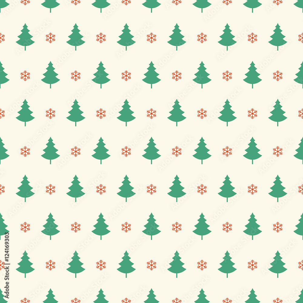 vintage christmas tree pattern background
