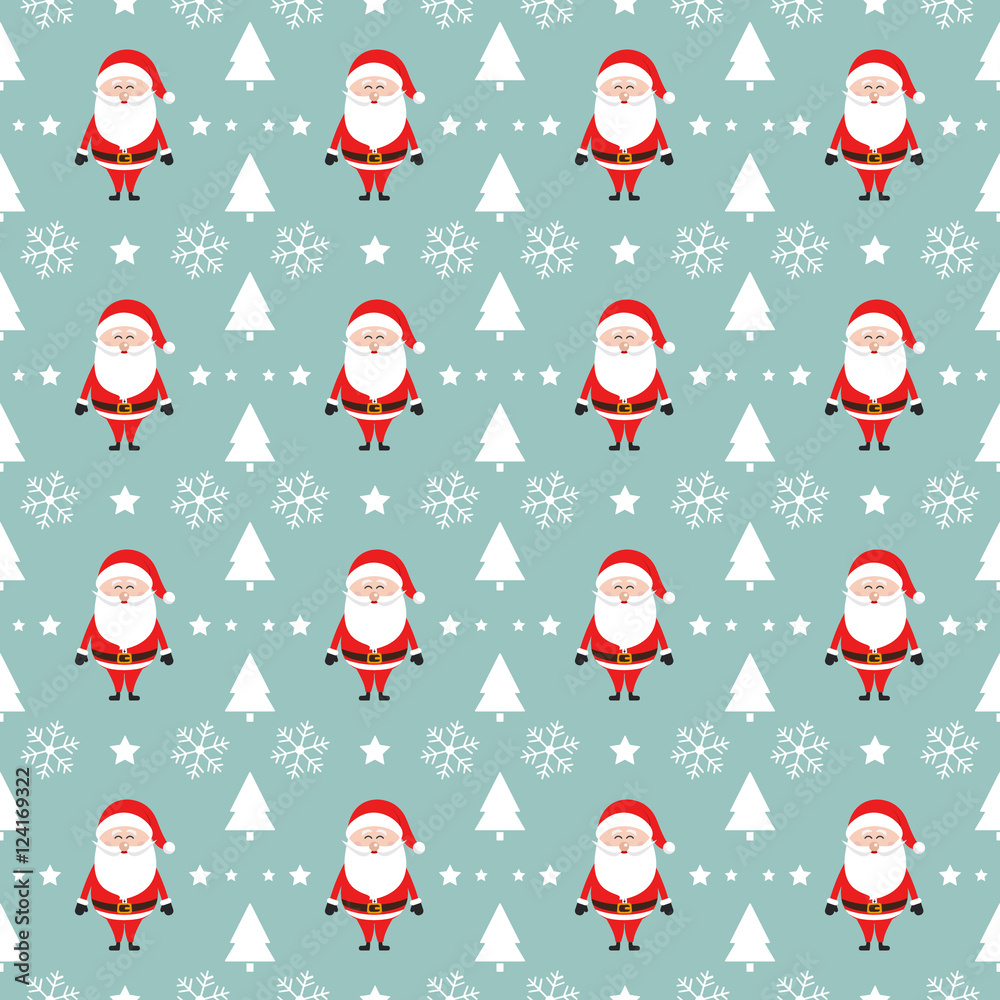 Fototapeta premium santa claus cartoon pattern seamless background
